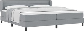 vidaXL Boxrugós ágy matracmal Világosszürke 200 x 200 cm szövet