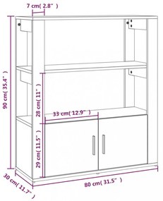 fekete szerelt fa tálalószekrény 80x30x90 cm