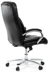 Fekete ökobőr irodai szék hintamechanikával. KA-F1385 BK