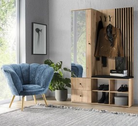 Előszoba, artisan tölgy/fekete, KOLI C