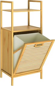 Bambusz polc 36 literes billenő szennyeskosárral - 95 x 40 x 30 cm