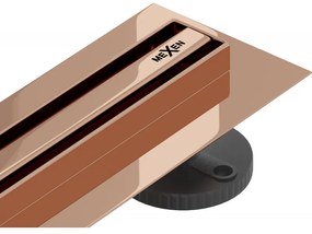 Mexen Flat 360° Slim forgatható lineáris lefolyó 70 cm, rózsaarany - 1641070