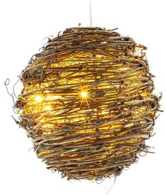 Retlux RXL 240 karácsonyi dekoráció, elemes, rattan labda, 20 LED, 30 cm, meleg fehér