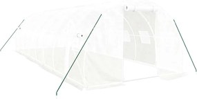 vidaXL fehér acélvázas melegház 24 m² 8x3x2 m