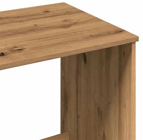 kézműves tölgy színű szerelt fa íróasztal 100 x 50 x 75 cm