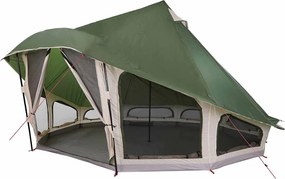 vidaXL Családi Tipi sátor Tipi tetővel Zöld 508 x 470 x 300 cm