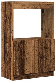antik fa színű szerelt fa magasszekrény 63 x 33 x 100 cm