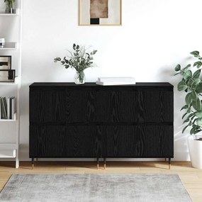 Oldalszekrények 2 pcs Musta tammi 120 x 35 x 70 cm Faanyag