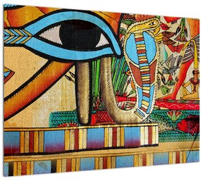 Egyiptomi motívumú kép (üvegen) (70x50 cm)