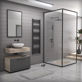 Fekete 500x1700mm törölközőszárítós fürdőszobai radiátor Welland Lux | Készletről | Gyors kiszállítással