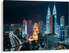 Kép - Éjszaka Kuala Lumpurban (70x50 cm)