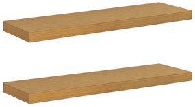 vidaXL Falpolc Falra szerelhető 2 pcs Bézs 80 x 23,5 x 4 cm Faanyag