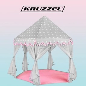 Gyerek sátor szürke és rózsaszín Kruzzel 23476