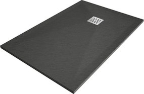 Mexen Stone+ 90 x 80 cm-es téglalap alakú kompozit zuhanytálca, antracit - 44718090