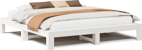 vidaXL fehér tömör fenyőfa ágy matrac nélkül 200 x 200 cm