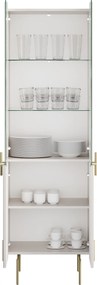 Malmi vitrines szekrény 60 cm négyajtós - kasmír / arany lábak