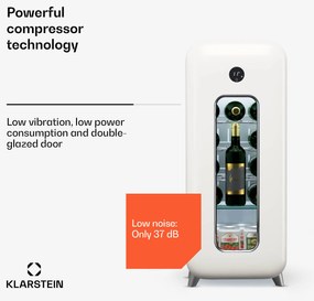 Klarstein Shirley 15 Uno, borhűtő, 15 palack, 5 - 20 °C, érintésvezérlés, retró