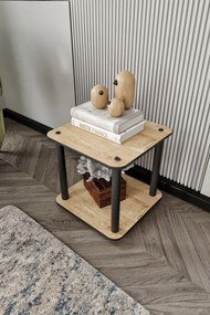 Bookcase dohányzóasztal, tölgy, 34 cm – 2-Tier