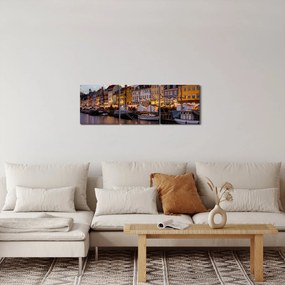 Kép - Nyhavn, Koppenhága (órával) (90x30 cm)