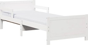vidaXL Ágykeret matracmal fejtámlával Fehér 80 x 200 cm Tömör fenyőfa