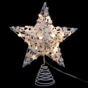 LED világító csillag karácsonyfára WHITE STAR 25 cm, fehér