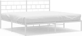 vidaXL fehér fém ágykeret fejtámlával 193 x 203 cm