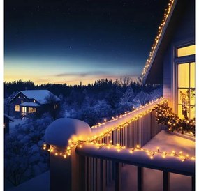 HOME KSIW200WW sorolható fényfüzér, 20 méter , 200db melegfehér LED, fehér vezeték, kül- és beltéri kivitel