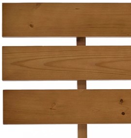 mézbarna tömör fenyőfa ágykeret fejtámlával 160 x 200 cm