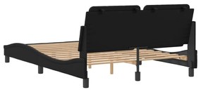 fekete műbőr ágykeret matrac nélkül Zadar 140 x 190 cm