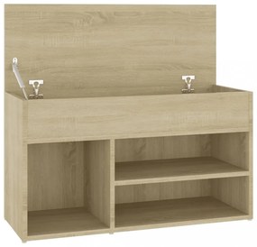 sonoma tölgy színű szerelt fa cipőtároló pad 80 x 30 x 45 cm