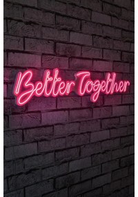 Műanyag LED-es fali dekoráció, Better Together - Pink