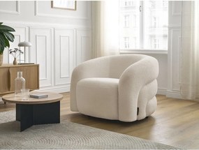 Bézs forgó buklé fotel Elina – Bobochic Paris