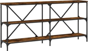 vidaXL füstös tölgy színű szerelt fa és vas tálalóasztal 160x30x75 cm