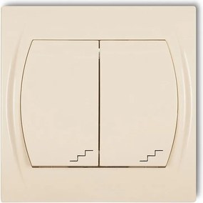 Lépcsőkapcsoló dupla bézs 1LWP-33 Logo Karlik