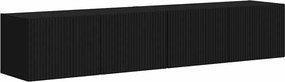 vidaXL TV Fali Szekrény 2 pcs Fekete 60 x 31 x 29.5 cm Faanyag