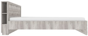 Franciaágy 160 cm Japon (nairobi gesztenye) (ágyráccsal)  (tárolóhellyel) (polcokkal). 1116901