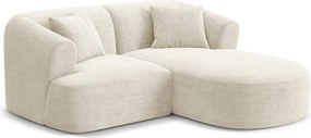 Bézs kordbársony sarokkanapé (jobb oldali-heverő résszel) Campi – Cosmopolitan Design