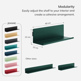 Fali polc JOANNE 400 mm, Modern: palackzöld