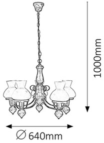 Rabalux 7079 - Csillár láncon PETRONEL 5xE27/60W/230V