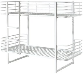Fehér emeletes fém gyerekágy ágyráccsal 90x200 cm Oscar – Vipack