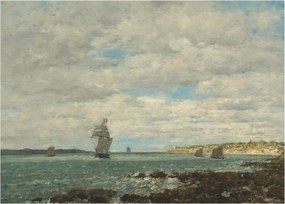 Kép - Eugène Boudin, Coast of Brittany, reprodukciók (70x50 cm)