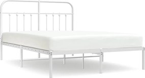 vidaXL fehér fém ágykeret fejtámlával 135 x 190 cm