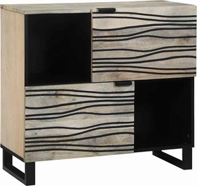 vidaXL Komód Fehér 80 x 33 x 75 cm tömör mangófa