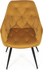 Jídelní židle, žlutá, sametová látka, DCH-421 YEL4
