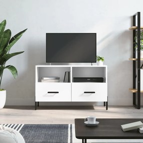 fehér magasfényű szerelt fa TV-szekrény 80x36x50 cm