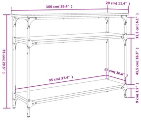 fekete szerelt fa tálalóasztal 100x29x75 cm