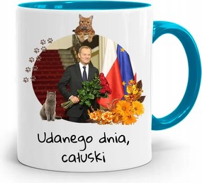 Donald Tusk Kék Bögre Platform Ajándék fényképes nyomtatással