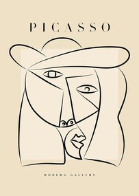 Picasso absztrakt arc Poszter 30x40cm vonal #707