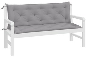 2 db szürke oxford szövet kerti padpárna 150 x 50 x 7 cm