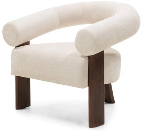 Krém design fotel KOKEI ALIA, dió színű dekor